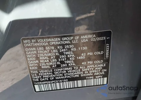 2023 Volkswagen Id.4 S from USA, damaged, VIN 1V25MPE82PC016192